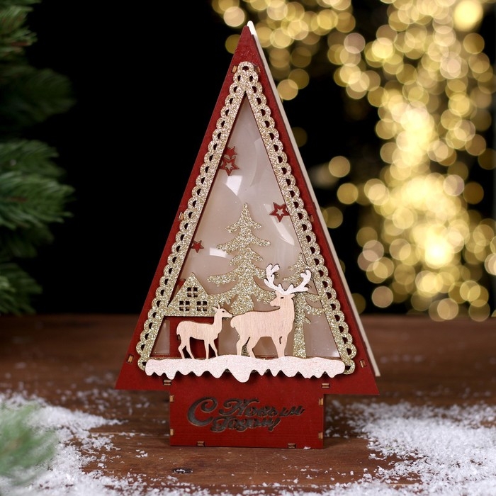 Новогодний декор с подсветкой «С новым годом» 14 × 4 × 22,5 см Новогодний декор с подсветкой «С новым годом» 14 × 4 × 22,5 см