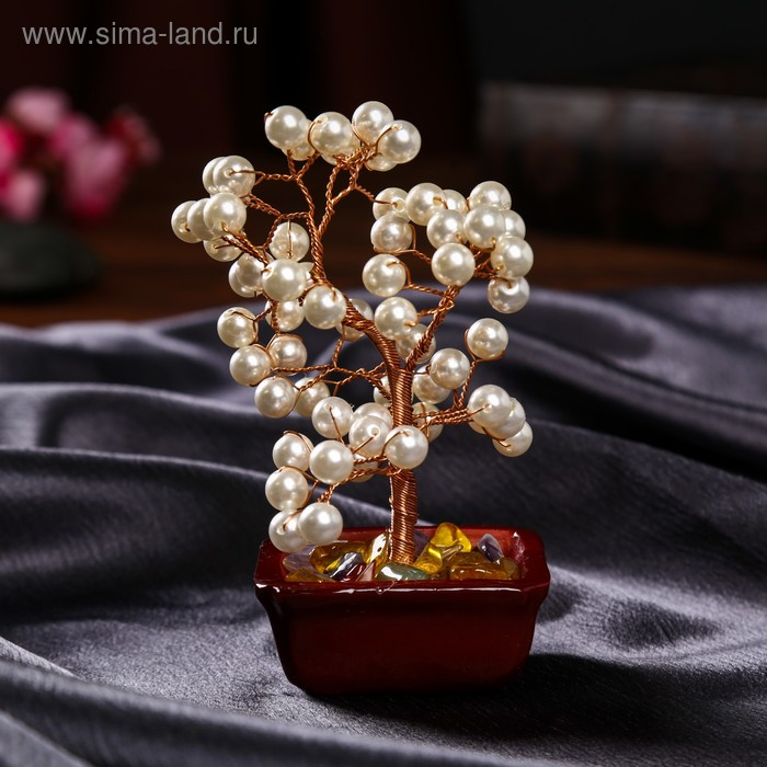 Сувенир бонсай Сувенир бонсай "Жемчужное денежное дерево" 60 шт МИКС 16,5х10х5,5 см