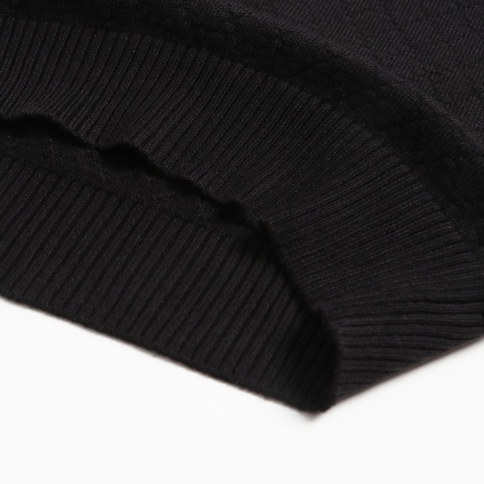 Джемпер школьный для девочки, цвет черный, рост 122 см