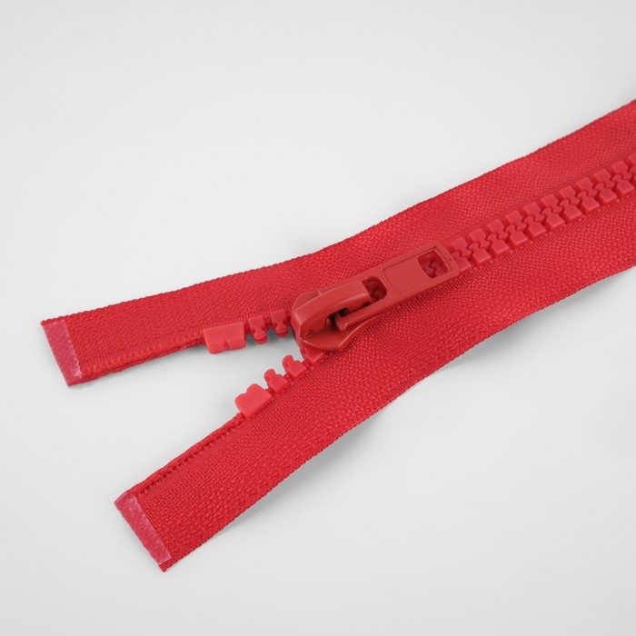 Молния &laquo;Трактор&raquo;, №8, разъёмная, 2 замка, замки автомат, 100 см, цвет красный, цена за 1 штуку