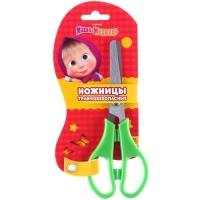 Ножницы детские 12 см, безопасные, пластиковые ручки, МИКС, Маша и Медведь