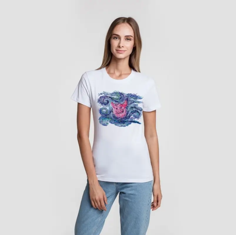 Футболка женская &laquo;Ван-Пиг&raquo;, белый, размер S