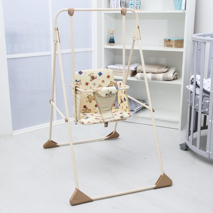Качели детские напольные &laquo;Ветерок&raquo;, бежевые рисунок МИКС