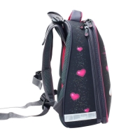 Рюкзак каркасный школьный 38 х 30 х 16 см, эргономичная спинка, Stavia "Котик всегда прав", серый