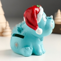 Копилка полистоун "Дракоша цвета неба в новогоднем колпаке" 10х8,5х10 см Копилка полистоун "Дракоша цвета неба в новогоднем колпаке" 10х8,5х10 см