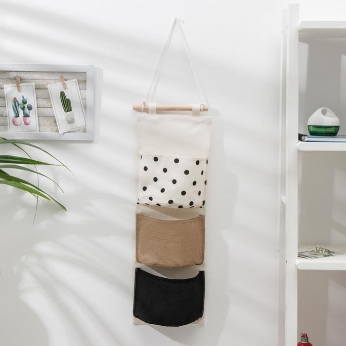 Органайзер подвесной с карманами Доляна «Мэри», подвесной, 3 отделения, 59×20 см Органайзер подвесной с карманами Доляна «Мэри», подвесной, 3 отделения, 59×20 см