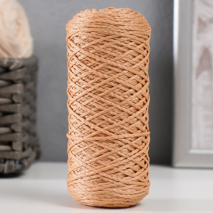 Шнур для вязания 100% полиэфир 1мм 200м/75&plusmn;10гр (05-розово-бежевый)