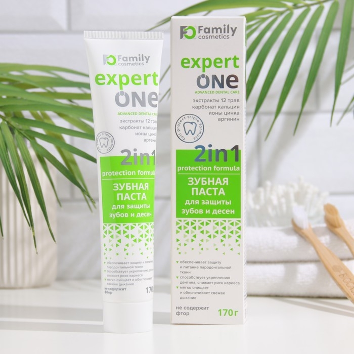 Зубная паста Expert One Family Cosmetics для защиты зубов и дёсен, 170 мл Зубная паста Expert One Family Cosmetics для защиты зубов и дёсен, 170 мл