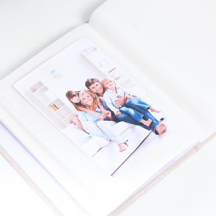 Фотоальбом на 100 фото 13х18 см "Бежевый" текстиль 19,5х15х5,5 см