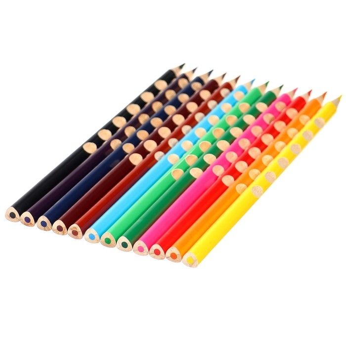 Цветные карандаши, 12 цветов, трехгранные, Холодное сердце