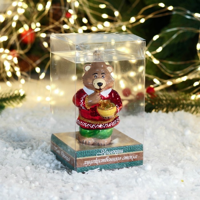 Елочное украшение Елочное украшение "Медведь с мёдом" 12 см, микс