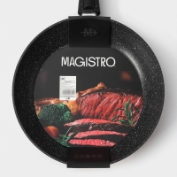Сковорода кованая Magistro Dark, d=28 см, съёмная ручка soft-touch, антипригарное покрытие, индукция, цвет чёрный Сковорода кованая Magistro Dark, d=28 см, съёмная ручка soft-touch, антипригарное покрытие, индукция, цвет чёрный