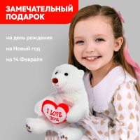 Мягкая игрушка &laquo;Медведь белый с сердцем&raquo;, 23 см