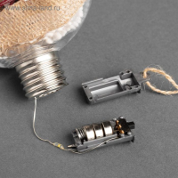 Набор ёлочных шаров &laquo;Ветка ели и ягоды&raquo; 2 шт., батарейки, 5 LED, свечение тёплое белое