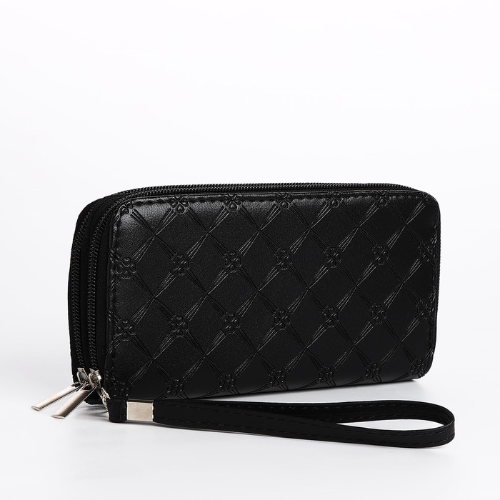 Кошелёк женский на молнии, цвет чёрный Кошелёк женский на молнии, цвет чёрный