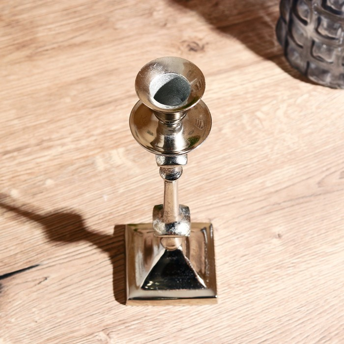 Подсвечник алюминий "Космос" на 1 свечу 7х7х23 см