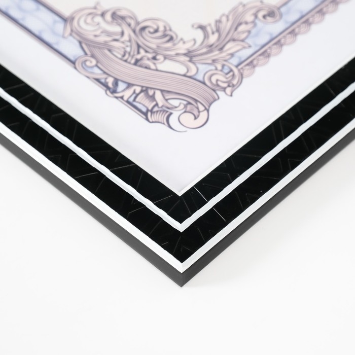 Фоторамка пластик формат А4 "Двойное сечение" чёрная 23,8х32,5х1 см