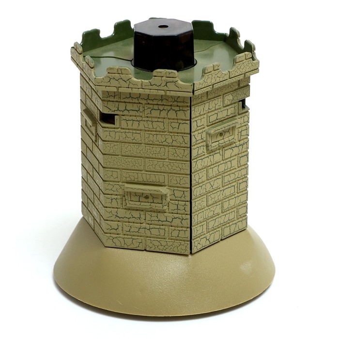 Танк &laquo;Т34&raquo;, радиоуправляемый, в комплекте бункер и бинокль, световые и звуковые эффекты, работает от аккумулятора, цвет зелёный