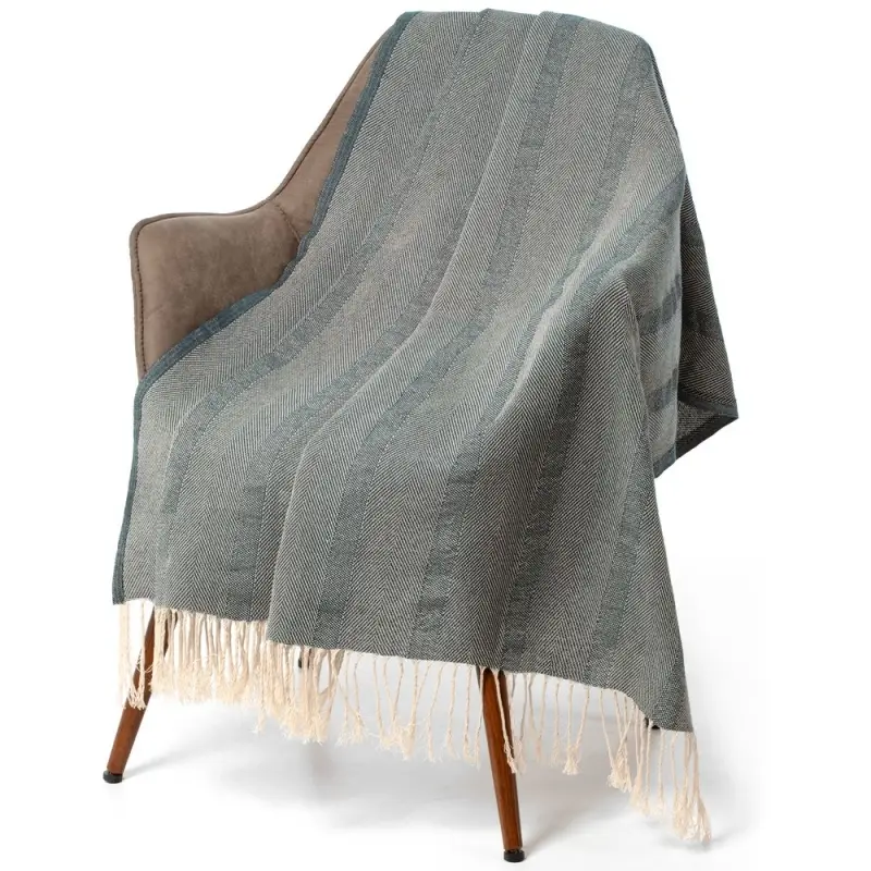 Плед &laquo;Сенеж&raquo;, серо-синий