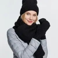 Варежки Nordkyn, черные, размер S/M