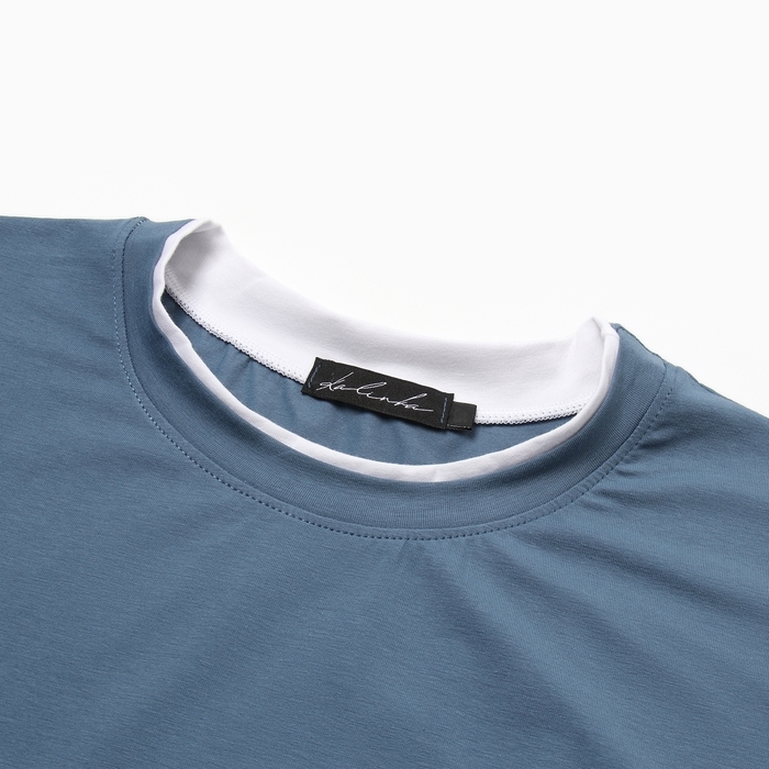 Футболка мужская, цвет голубой, размер 48