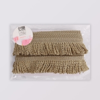 Тесьма декоративная &laquo;Бахрома&raquo;, 55 мм, 10 &plusmn; 0,5 м, цвет бежевый