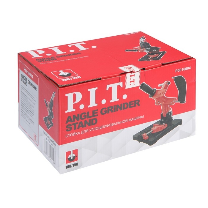 Стойка для УШМ P.I.T. P0010004, диаметр круга 100-150 мм, угловые тиски 45&deg;, литое основание