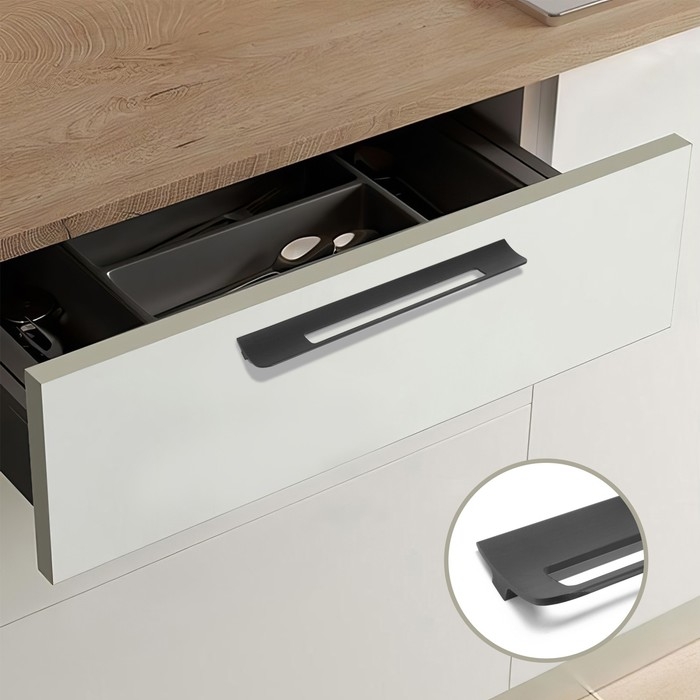 Ручка скоба мебельная RS1402, м/о=256, цвет черный Ручка скоба мебельная RS1402, м/о=256, цвет черный