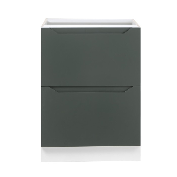 Шкаф напольный 600 2 ящика Хельга, 600х500х824, Белый/Олива софт МДФ Шкаф напольный 600 2 ящика Хельга, 600х500х824, Белый/Олива софт МДФ