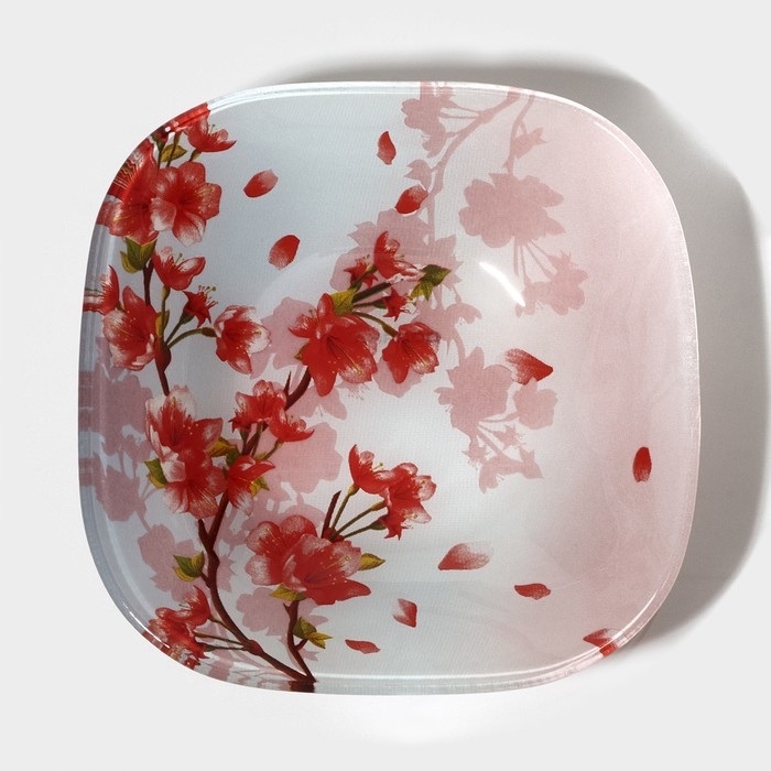 Салатник стеклянный Доляна «Сакура», 400 мл, 15×15 см, цвет розовый Салатник стеклянный Доляна «Сакура», 400 мл, 15×15 см, цвет розовый