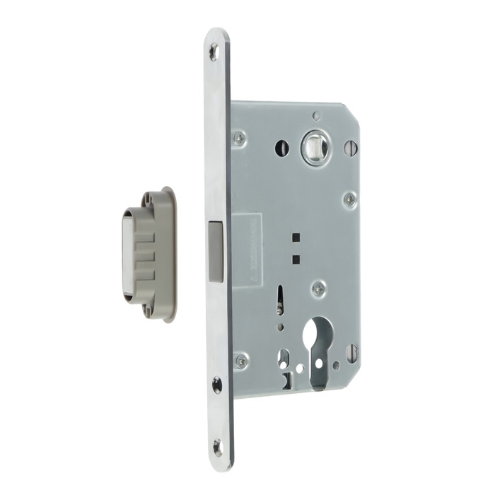 Защелка врезная магнитная, под цилиндр LOCKLAND ZLK4CP, цвет хром