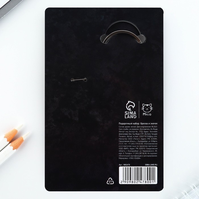 Подарочный набор &laquo;Крутой мужик&raquo; значок + брелок, 6,8 х 10,5 см