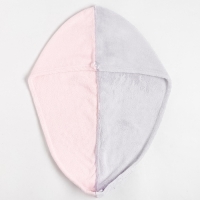 Чалма для сушки волос Этель &laquo;Двухцветная&raquo;, цв.розовый/фиолетовый, 65*25 см, 100% п/э