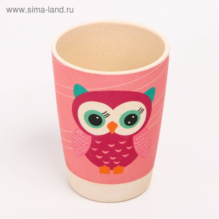 Набор детской бамбуковой посуды &laquo;Совушка&raquo;, тарелка, миска, стакан, приборы, 5 предметов