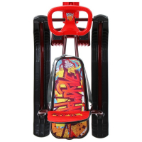 Снегокат &laquo;Тимка спорт 4-1 Граффити&raquo;, ТС4-1/GR, со спинкой и ремнём безопасности, цвет чёрный/бордовый/красный