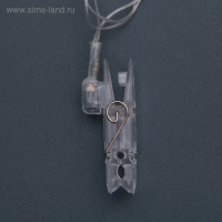 Гирлянда &laquo;Нить&raquo; 5 м с насадками &laquo;Прищепки&raquo;, IP20, прозрачная нить, 30 LED, свечение белое, 8 режимов, 220 В