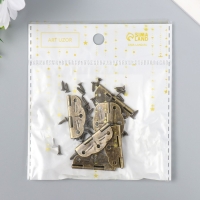 Петля для шкатулки металл фигурная бронза (набор 6 шт) 1,9х2,8 см