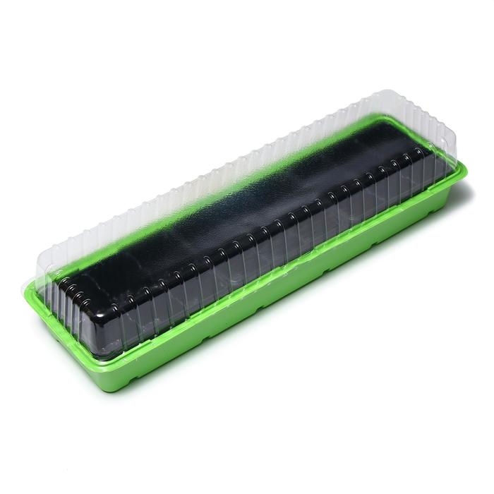 Мини-парник для рассады, 57 &times; 18 &times; 14,5 см, 3 вставки, 18 ячеек, Greengo