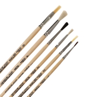 Набор кистей 6 штук Calligrata (круглые: пони №1; белка №3, коза №2,4; плоские: щетина №2,6) ЭКОНОМ Набор кистей 6 штук Calligrata (круглые: пони №1; белка №3, коза №2,4; плоские: щетина №2,6) ЭКОНОМ