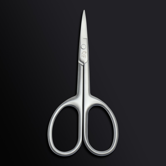 Ножницы маникюрные &laquo;Premium satin&raquo;, узкие, загнутые, матовые, 9,6 см, цвет серебристый