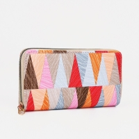 Кошелёк на молнии, цвет красный/Разноцветный Кошелёк на молнии, цвет красный/Разноцветный