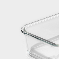 Контейнер для еды из жаропрочного стекла Доляна &laquo;Клик&raquo;, 620 мл, 18&times;14&times;6,5 см, с крышкой