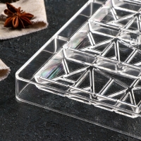 Форма для шоколада &laquo;Лайни&raquo;, 20&times;12&times;2,5 см, 4 ячейки 8,5&times;4,2&times;1 см, цвет прозрачный