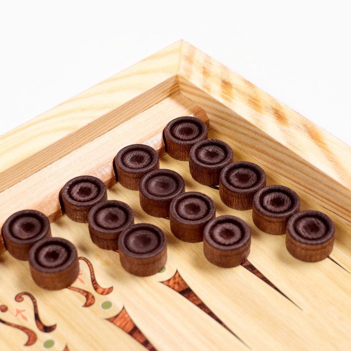 Нарды деревянные большие, настольная игра Нарды деревянные большие, настольная игра "Москва", 40 х 40 см, с шашками