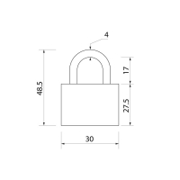 Замок навесной ТУНДРА 32 мм, 3 ключа, подвес Замок навесной ТУНДРА 32 мм, 3 ключа, подвес