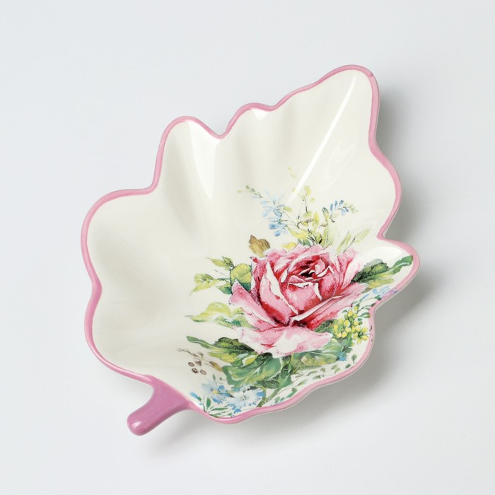 Блюдо сервировочное Доляна &laquo;Роза&raquo;, 21&times;15&times;4,5 см, цвет белый