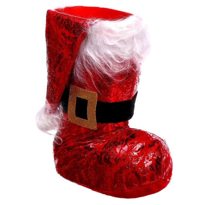 Новый год! Конфетница &laquo;Сапожок&raquo;, с колпачком, цвет красный