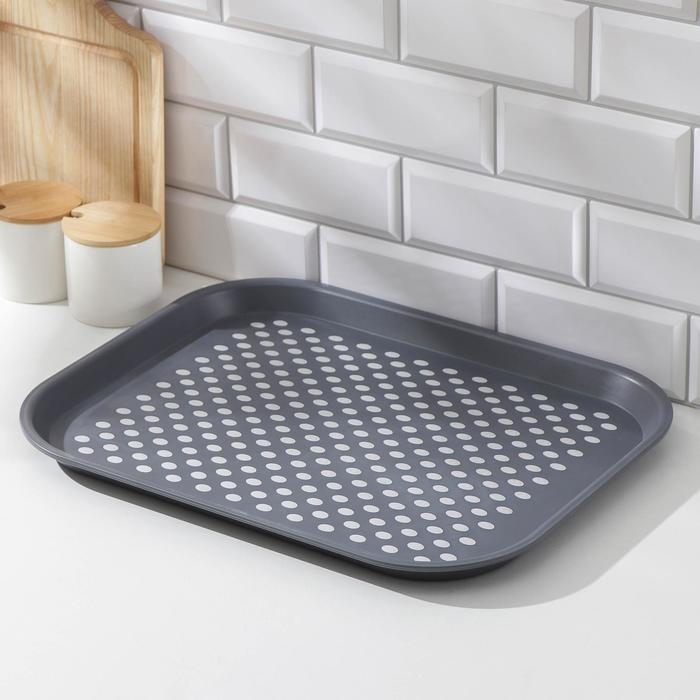 Поднос с антискользящим покрытием, 45&times;35,5 см, цвет МИКС