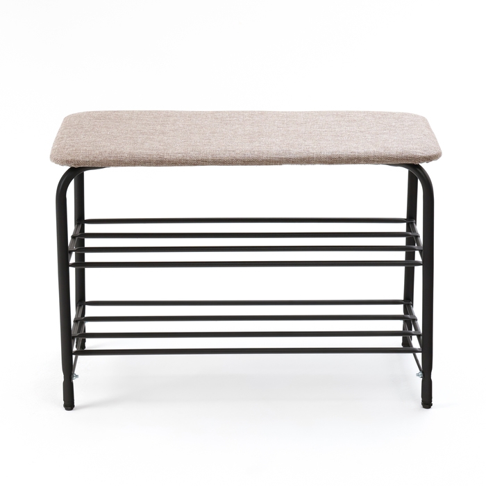 Подставка для обуви LAKSI , 640x310x460, черный матовый/лен натурель