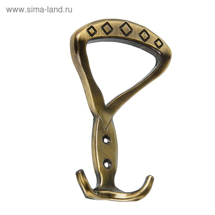 Крючок мебельный ТУНДРА TKT008, трехрожковый, бронза Крючок мебельный ТУНДРА TKT008, трехрожковый, бронза